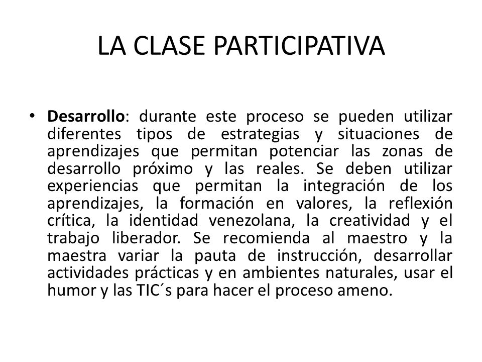 LA CLASE PARTICIPATIVA