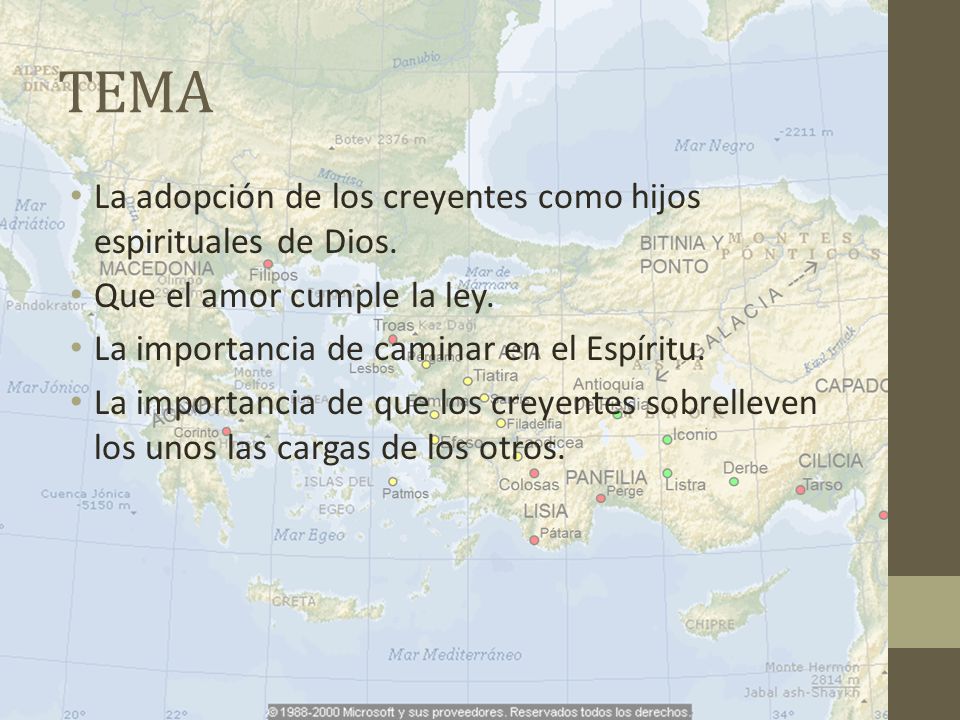 TEMA La adopción de los creyentes como hijos espirituales de Dios.