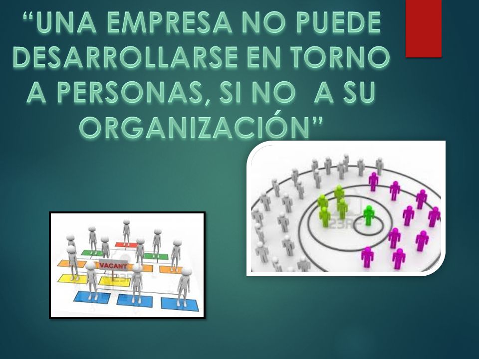 UNA EMPRESA NO PUEDE DESARROLLARSE EN TORNO A PERSONAS, SI NO A SU ORGANIZACIÓN
