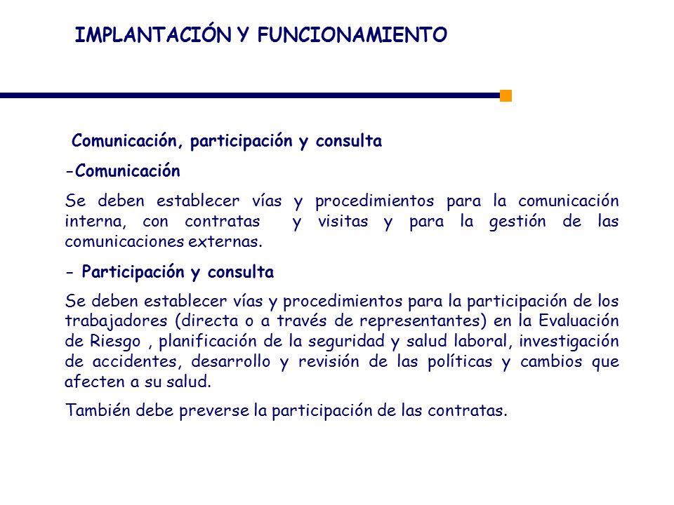 IMPLANTACIÓN Y FUNCIONAMIENTO