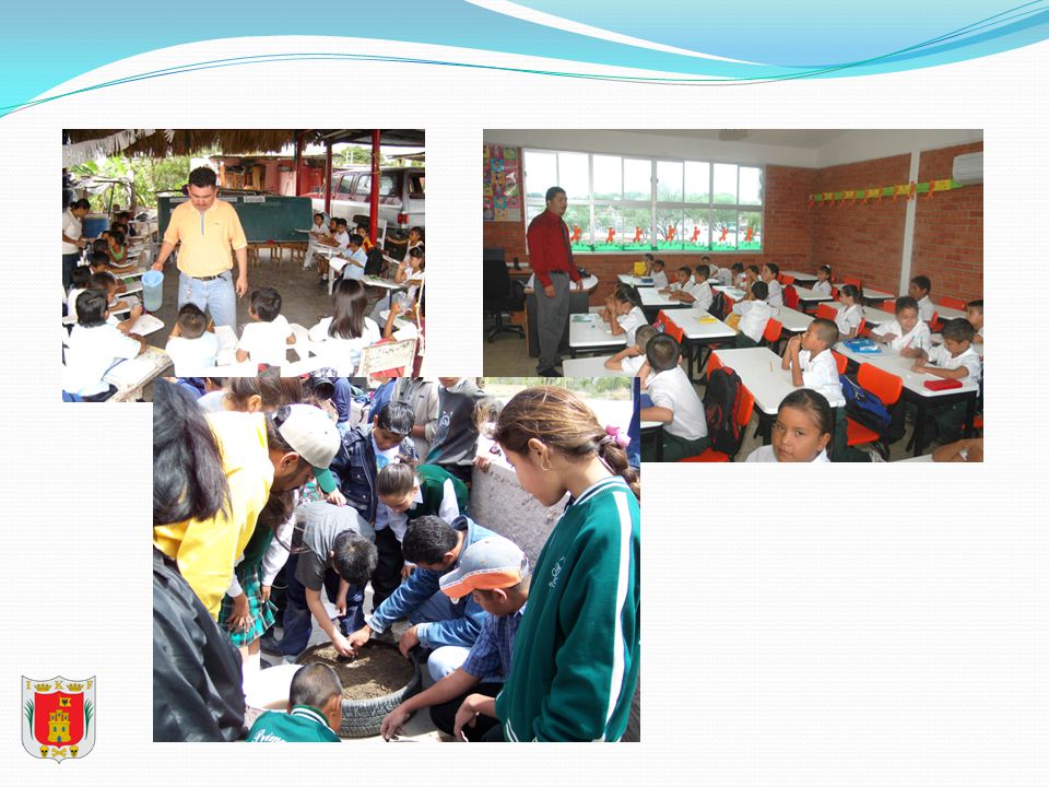 Imágenes de escuelas dónde se vea el trabajo del Director con Padres de Familia, Docentes, revisando el plantel y papeles en collage
