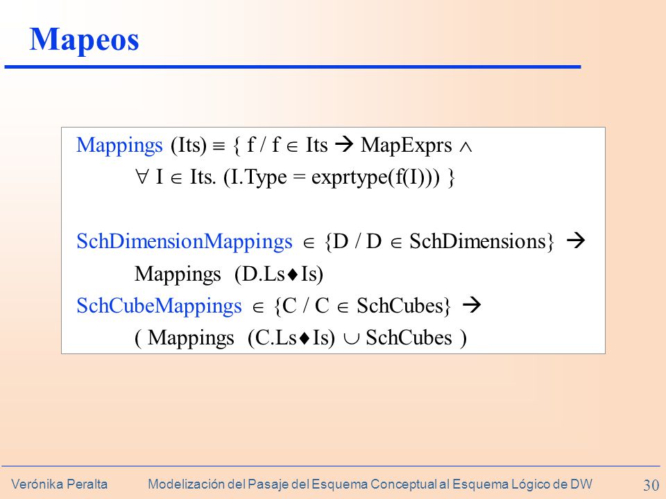 Mapeos Mappings (Its)  { f / f  Its  MapExprs 