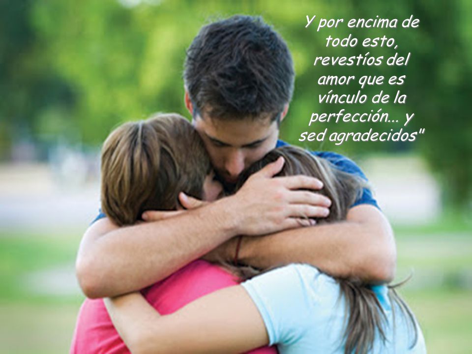Y por encima de todo esto, revestíos del amor que es vínculo de la perfección... y sed agradecidos