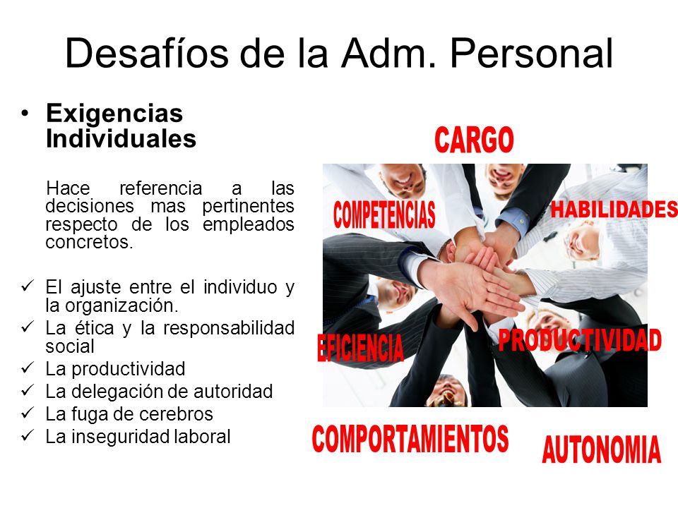 Desafíos de la Adm. Personal