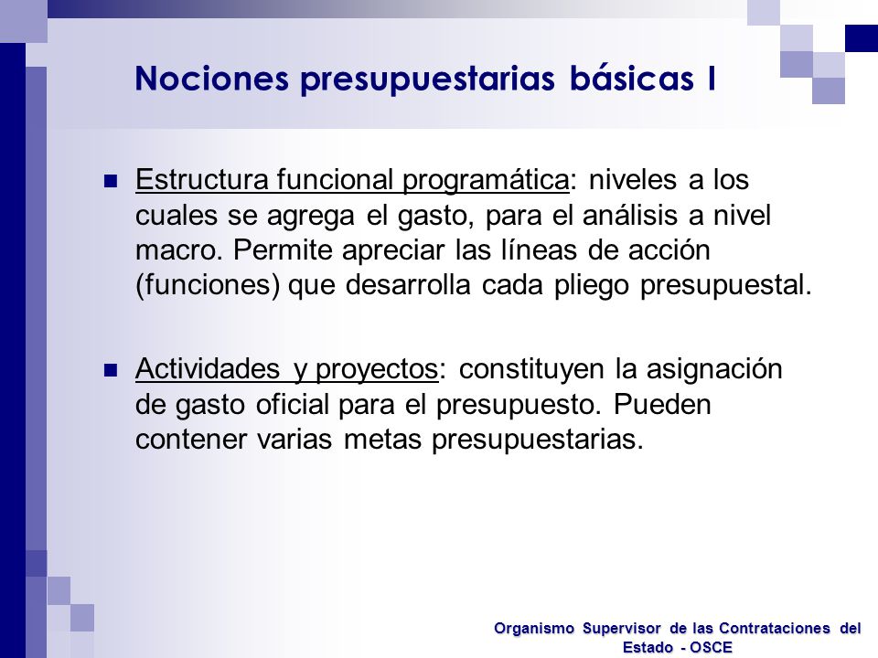 Nociones presupuestarias básicas I