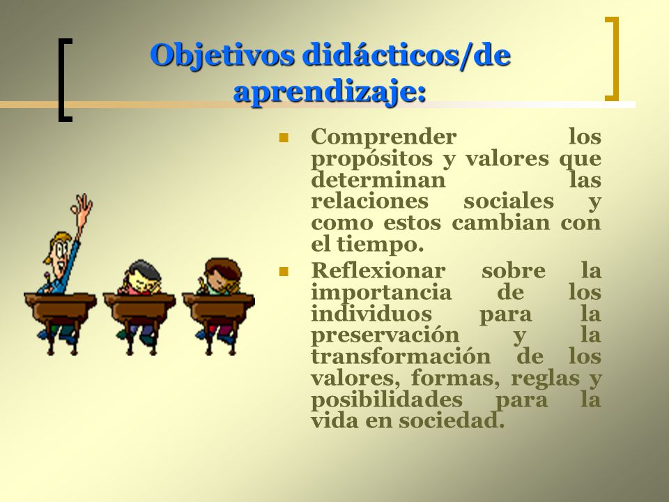 Objetivos didácticos/de aprendizaje: