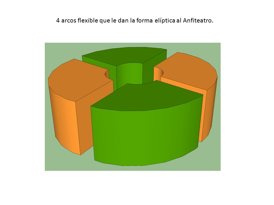 4 arcos flexible que le dan la forma elíptica al Anfiteatro.
