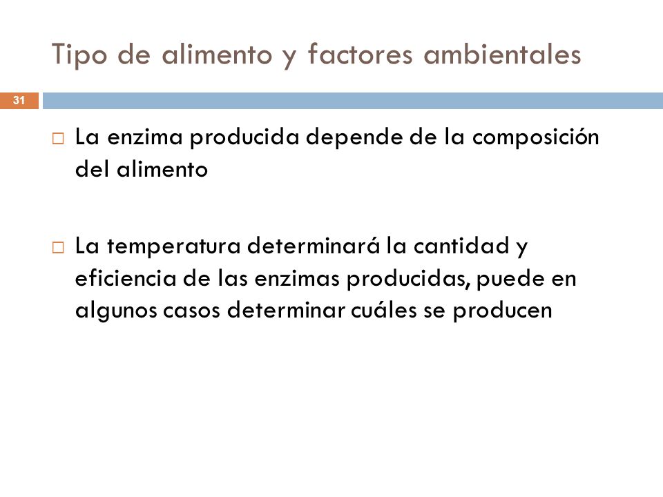 Tipo de alimento y factores ambientales
