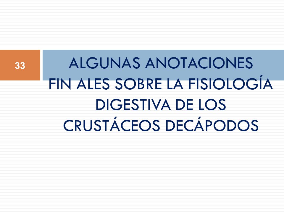 ALGUNAS ANOTACIONES FIN ALES SOBRE LA FISIOLOGÍA DIGESTIVA DE LOS CRUSTÁCEOS DECÁPODOS