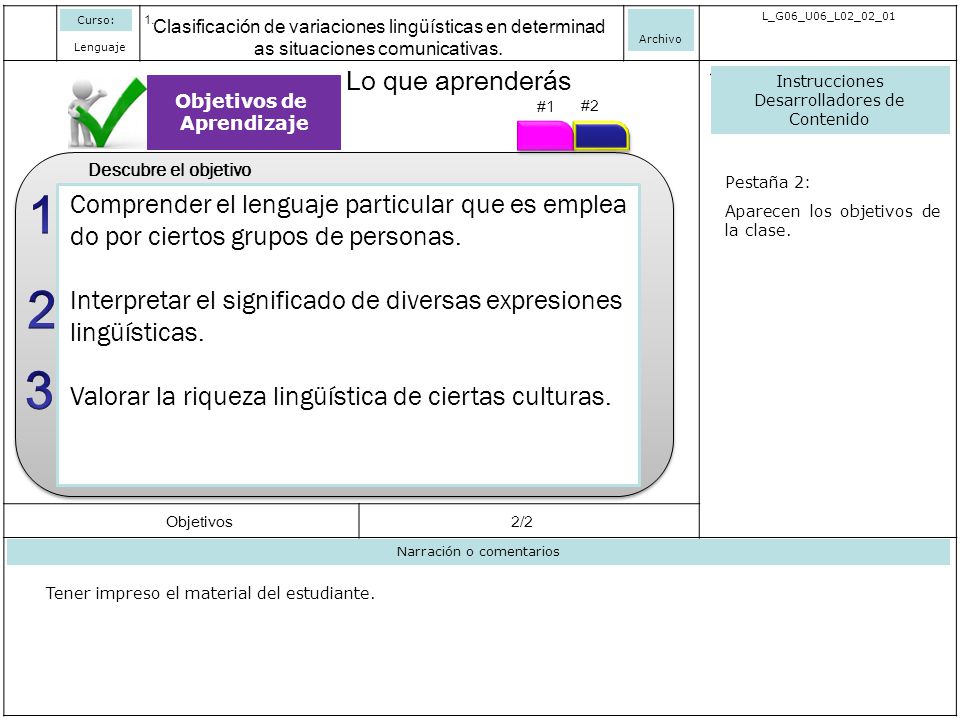 Curso: Clasificación de variaciones lingüísticas en determinadas situaciones comunicativas. Archivo.