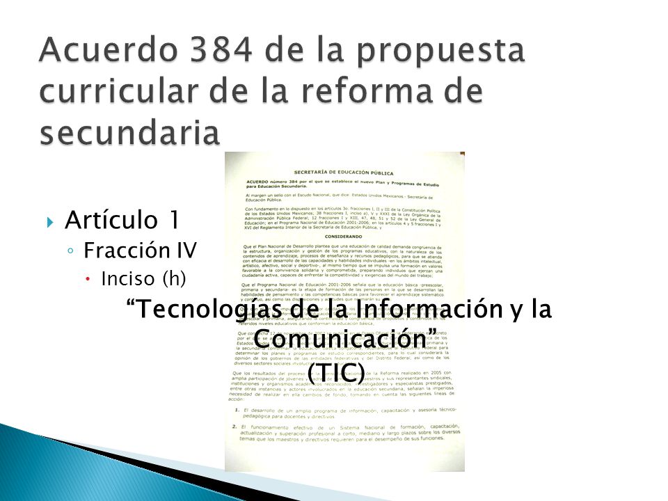 Acuerdo 384 de la propuesta curricular de la reforma de secundaria