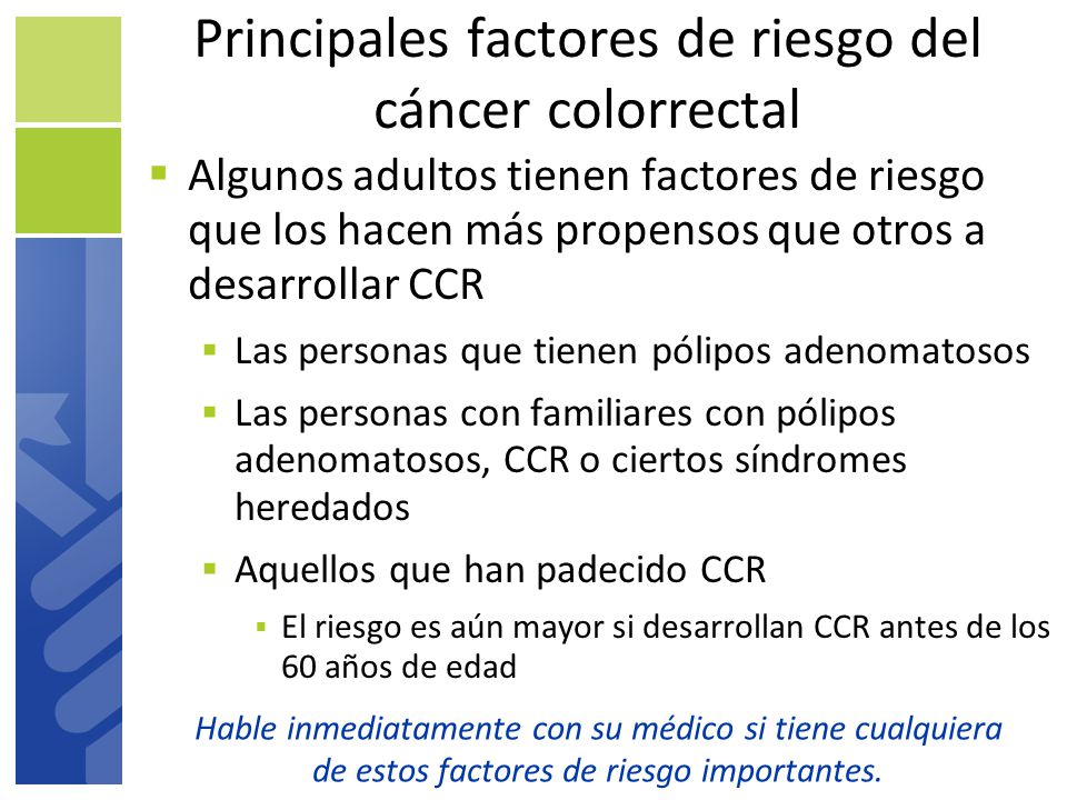 Principales factores de riesgo del cáncer colorrectal