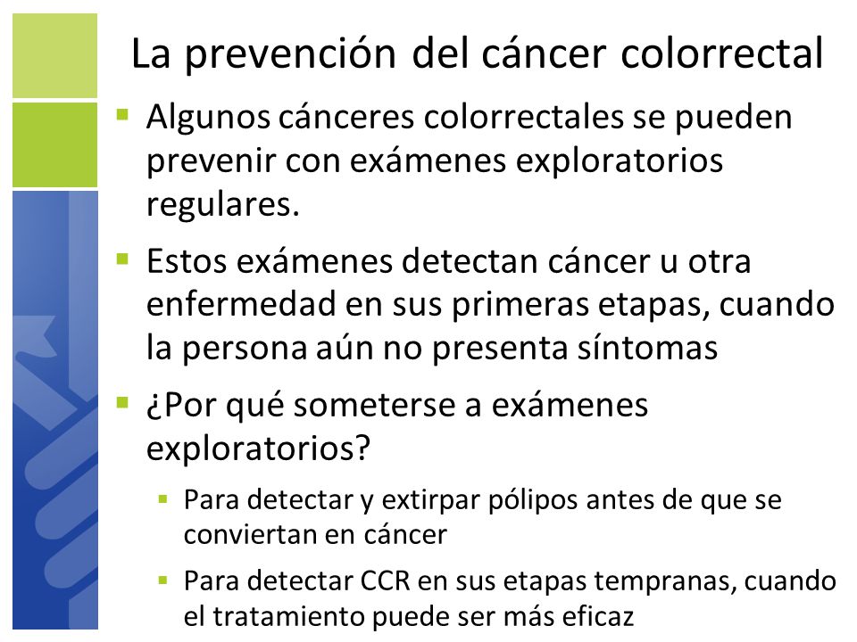 La prevención del cáncer colorrectal