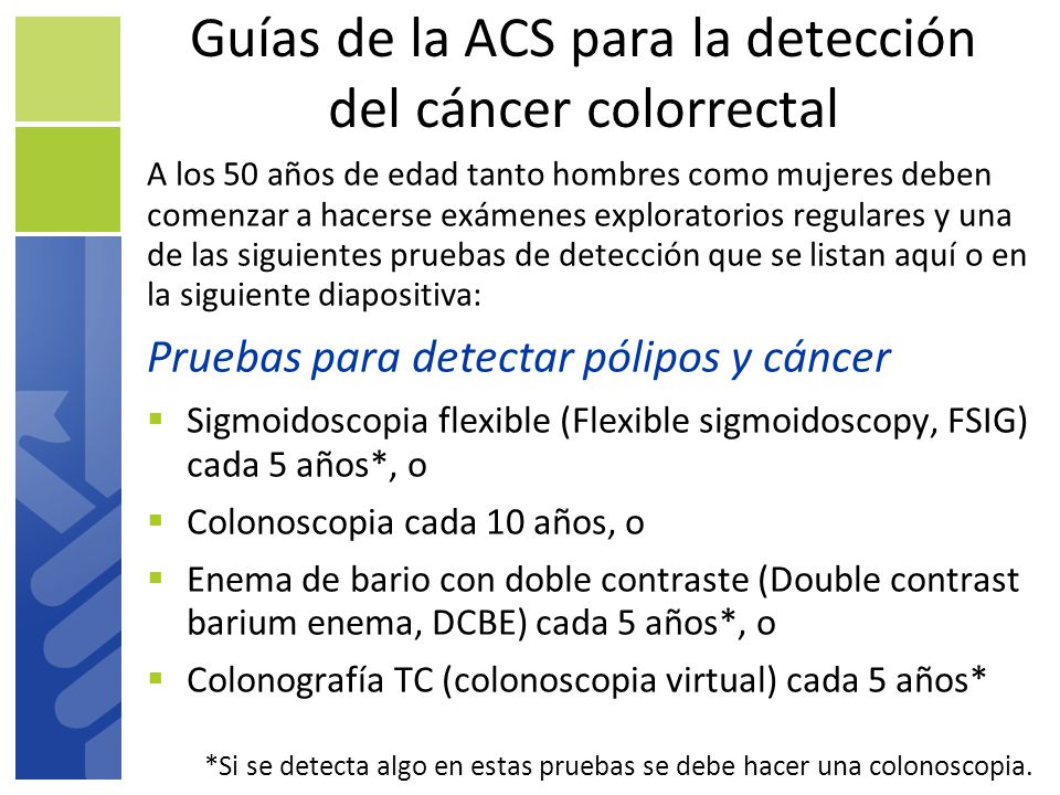Guías de la ACS para la detección del cáncer colorrectal