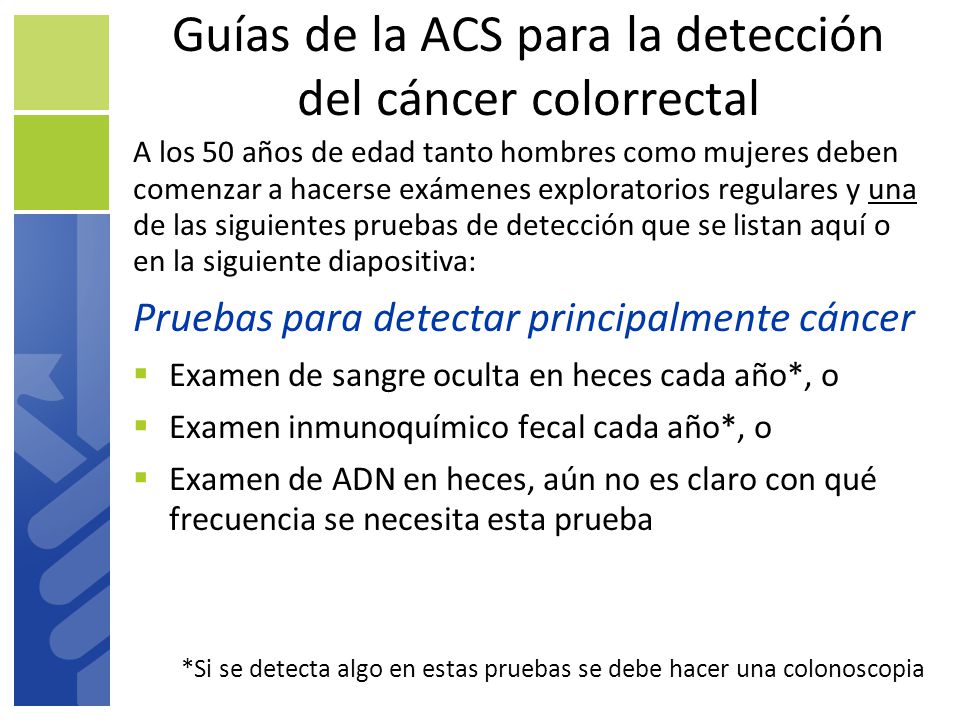 Guías de la ACS para la detección del cáncer colorrectal