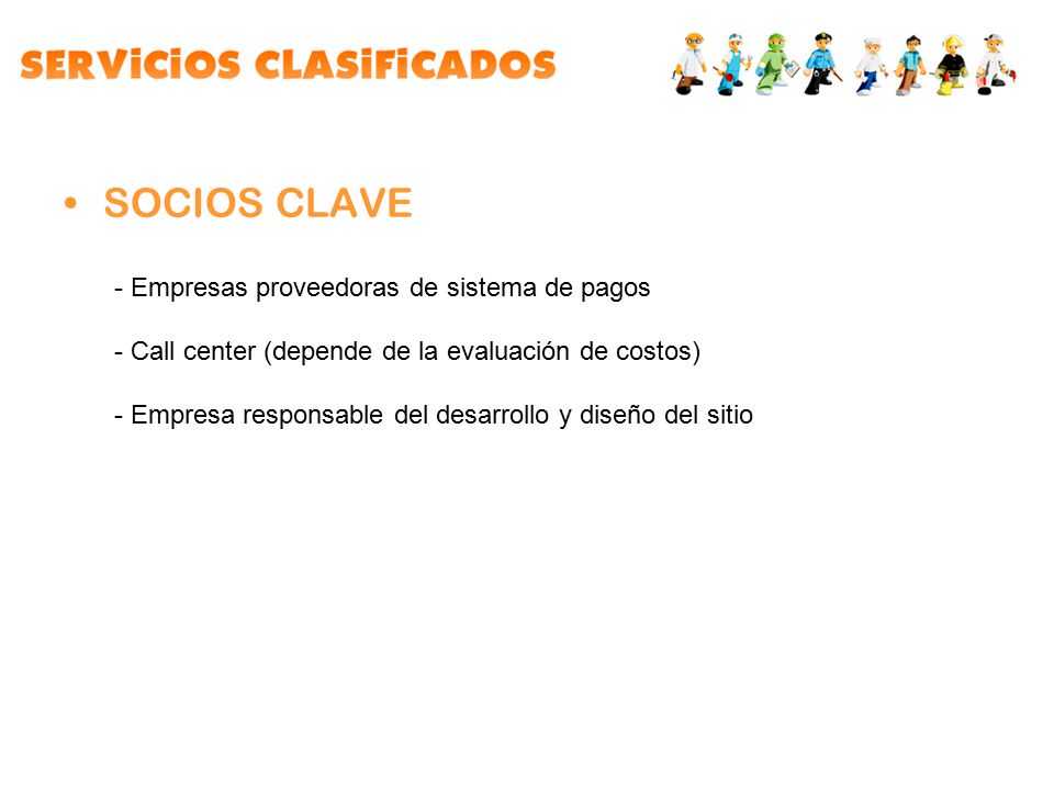 SOCIOS CLAVE - Empresas proveedoras de sistema de pagos