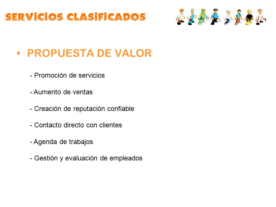 PROPUESTA DE VALOR - Promoción de servicios - Aumento de ventas