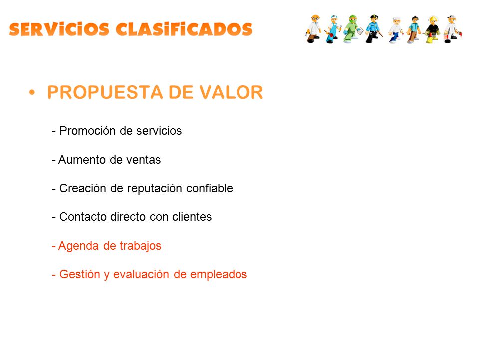 PROPUESTA DE VALOR - Promoción de servicios - Aumento de ventas