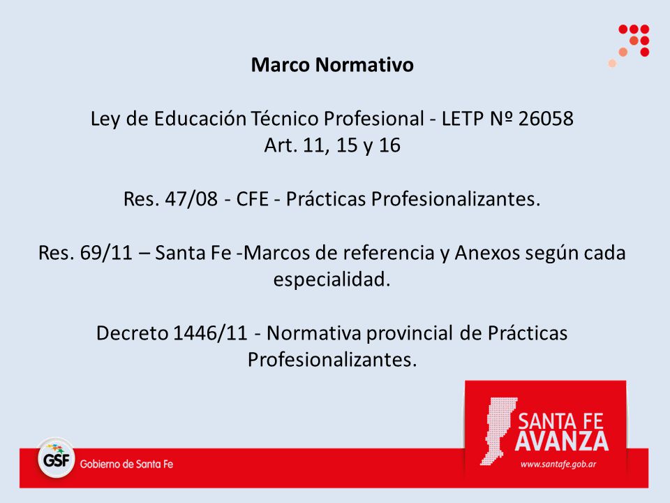 Ley de Educación Técnico Profesional - LETP Nº Art. 11, 15 y 16
