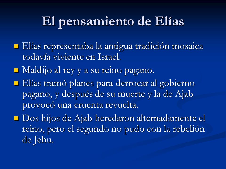 El pensamiento de Elías