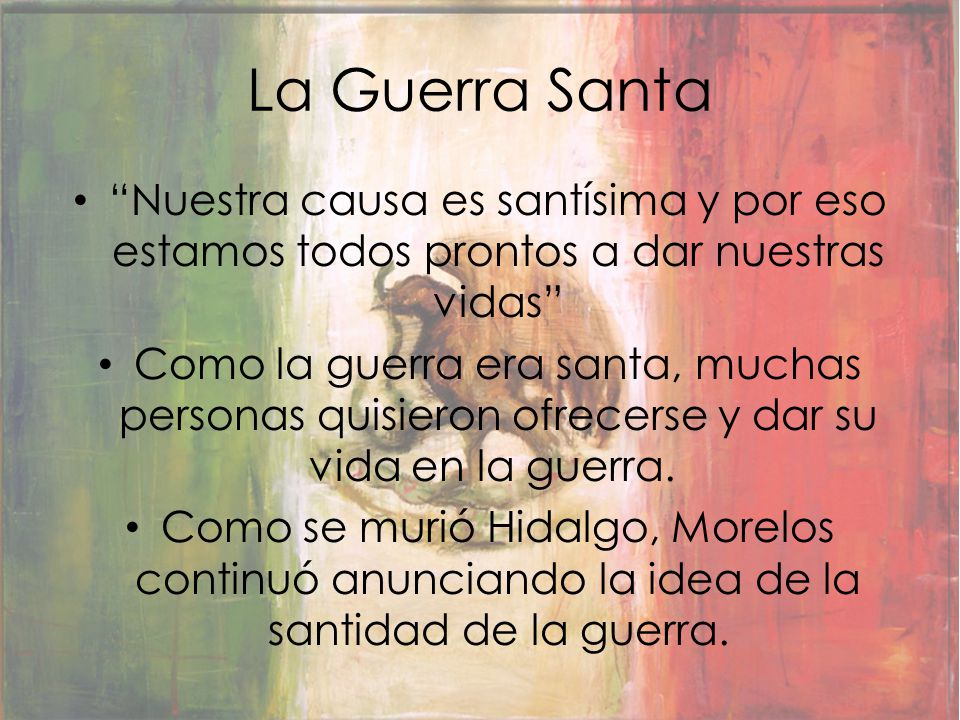 La Guerra Santa Nuestra causa es santísima y por eso estamos todos prontos a dar nuestras vidas