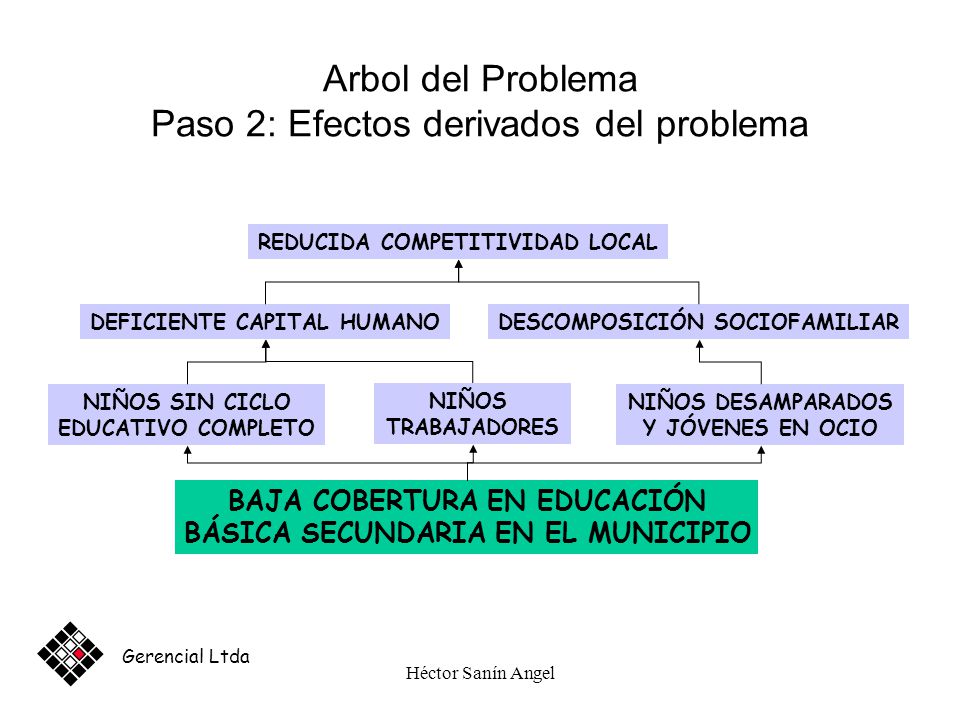 Arbol del Problema Paso 2: Efectos derivados del problema