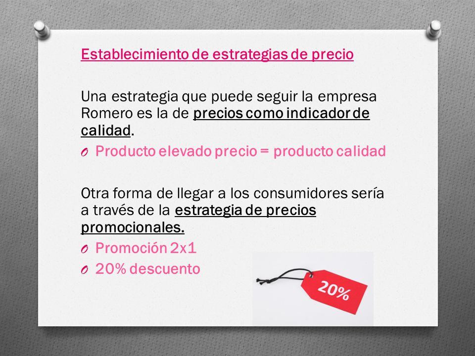 Establecimiento de estrategias de precio