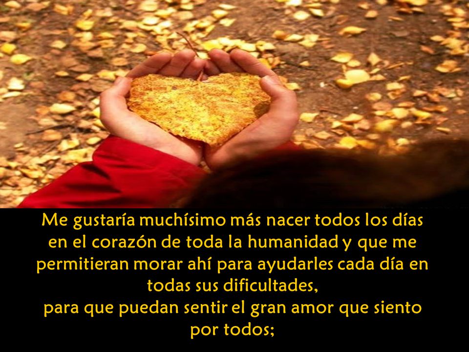 para que puedan sentir el gran amor que siento por todos;