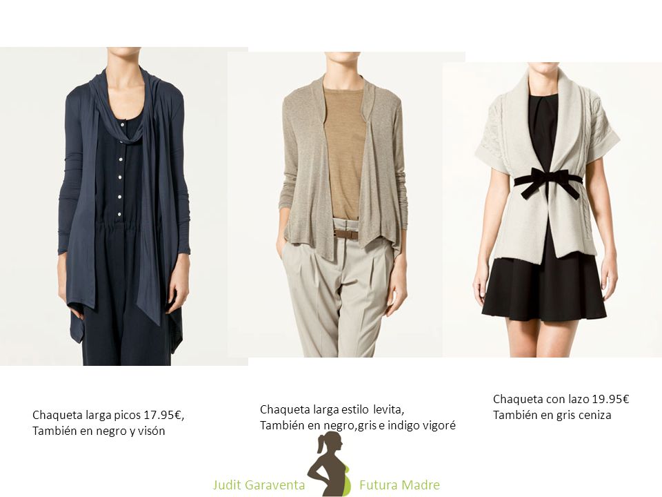 Chaqueta con lazo 19.95€ También en gris ceniza. Chaqueta larga estilo levita, También en negro,gris e indigo vigoré.