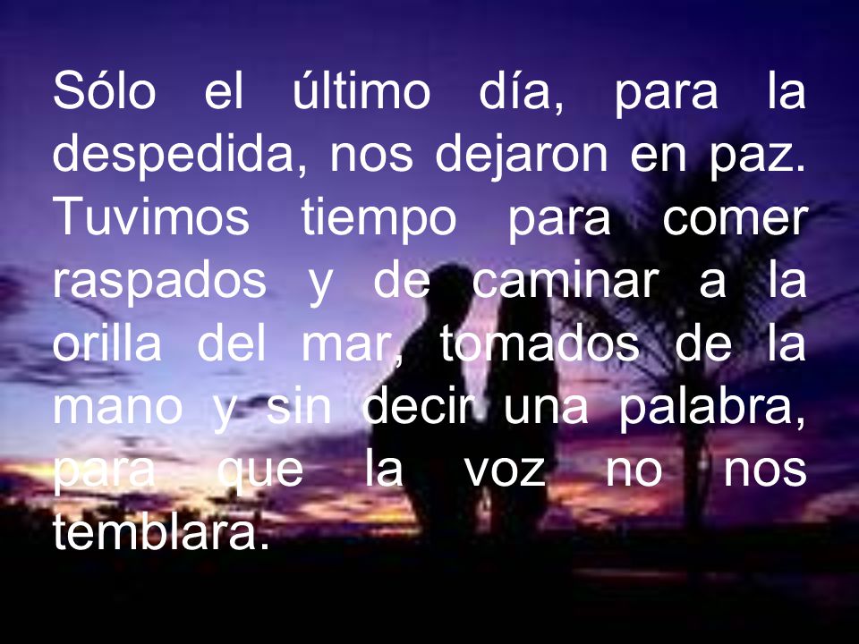 Sólo el último día, para la despedida, nos dejaron en paz