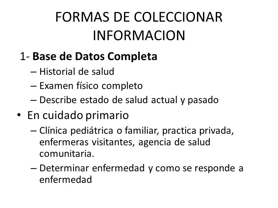 FORMAS DE COLECCIONAR INFORMACION
