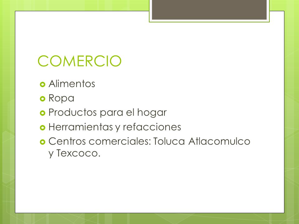 COMERCIO Alimentos Ropa Productos para el hogar