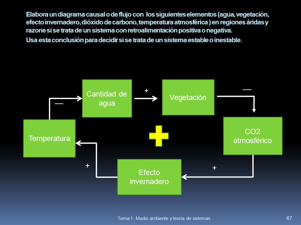 __ Cantidad de agua + Vegetación __ CO2 atmosférico Temperatura + +