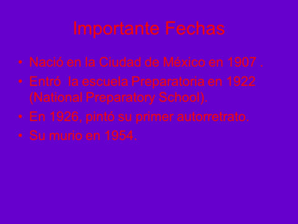 Importante Fechas Nació en la Ciudad de México en