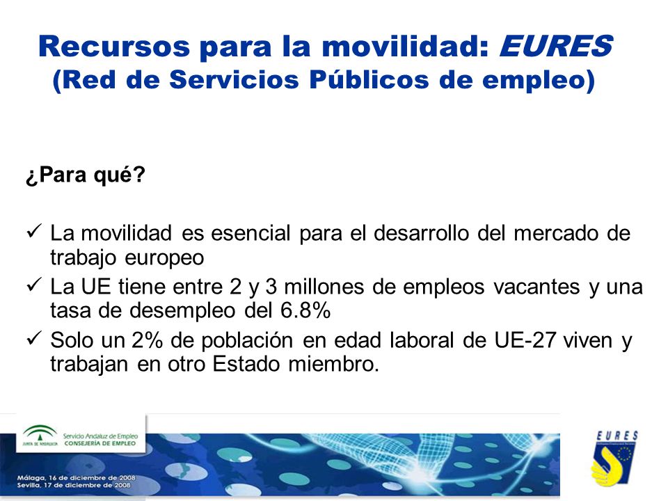 Recursos para la movilidad: EURES (Red de Servicios Públicos de empleo)
