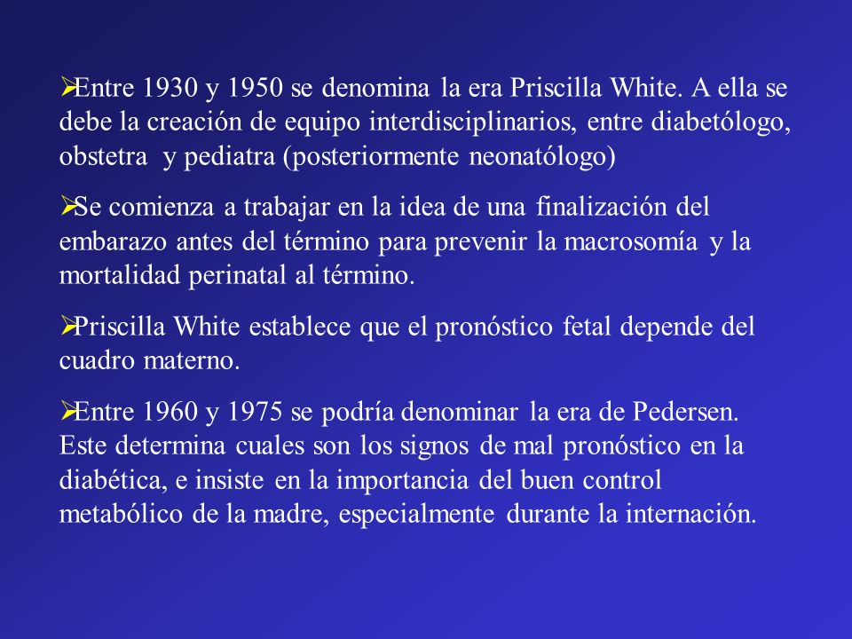 Entre 1930 y 1950 se denomina la era Priscilla White