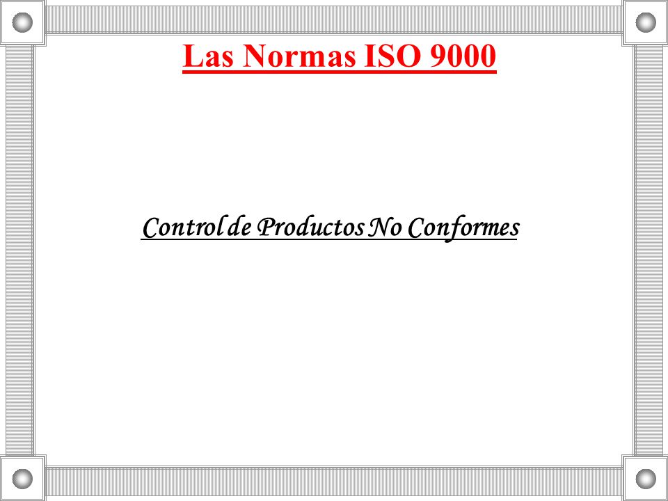 Control de Productos No Conformes