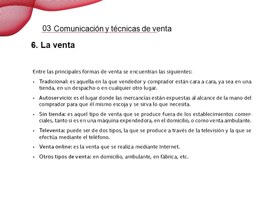 03 6. La venta 6.1 Fases de la entrevista de venta