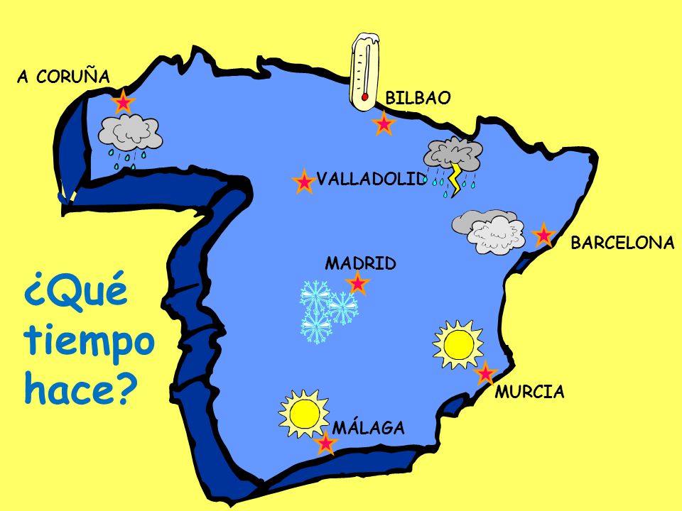 ¿Qué tiempo hace A CORUÑA BILBAO VALLADOLID BARCELONA MADRID MURCIA