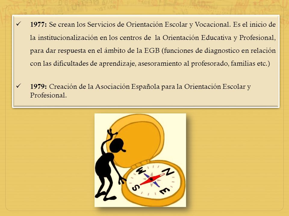 1977: Se crean los Servicios de Orientación Escolar y Vocacional