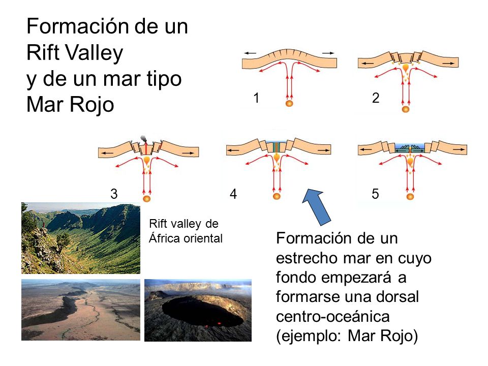 Formación de un Rift Valley y de un mar tipo Mar Rojo