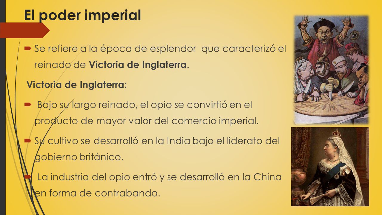 El poder imperial Se refiere a la época de esplendor que caracterizó el reinado de Victoria de Inglaterra.