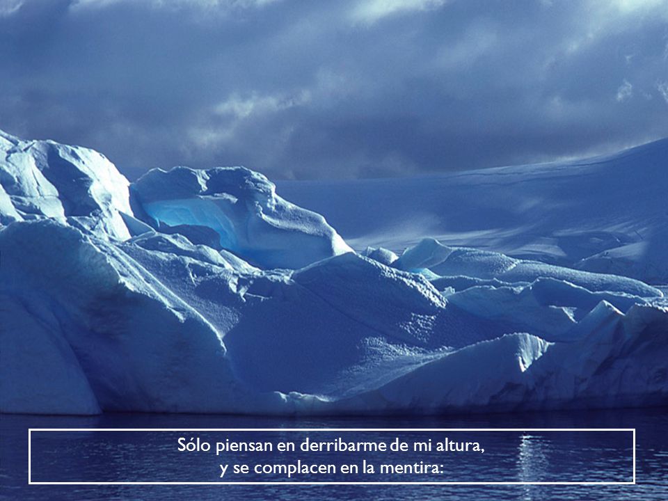 Sólo piensan en derribarme de mi altura, y se complacen en la mentira: