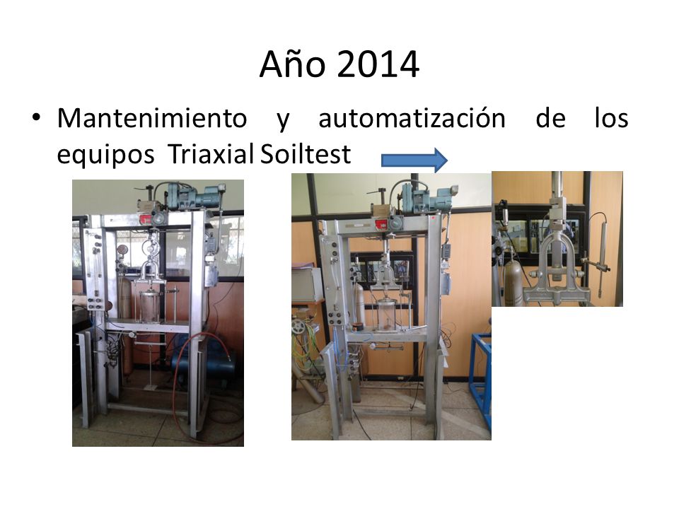 Año 2014 Mantenimiento y automatización de los equipos Triaxial Soiltest