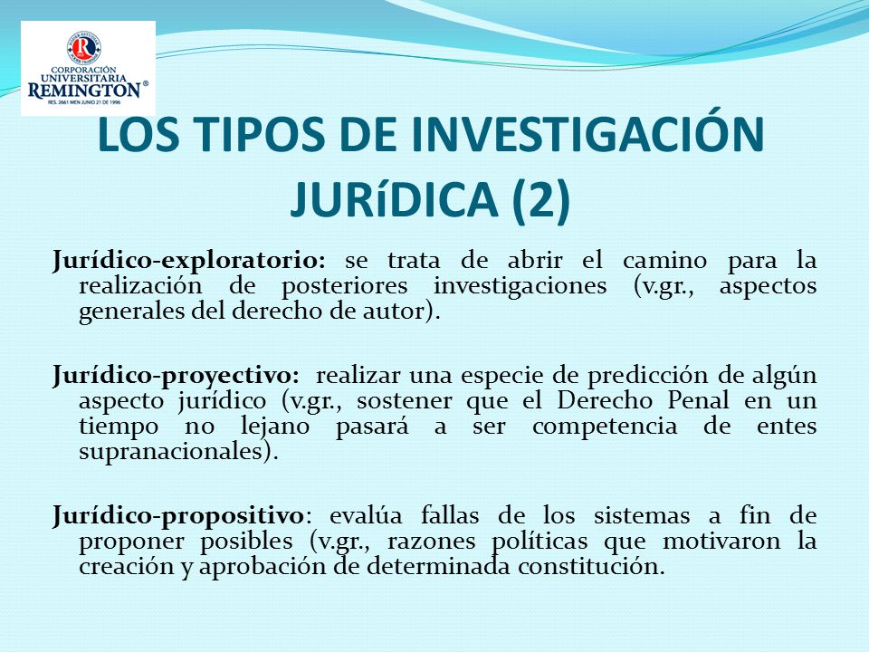 LOS TIPOS DE INVESTIGACIÓN JURíDICA (2)