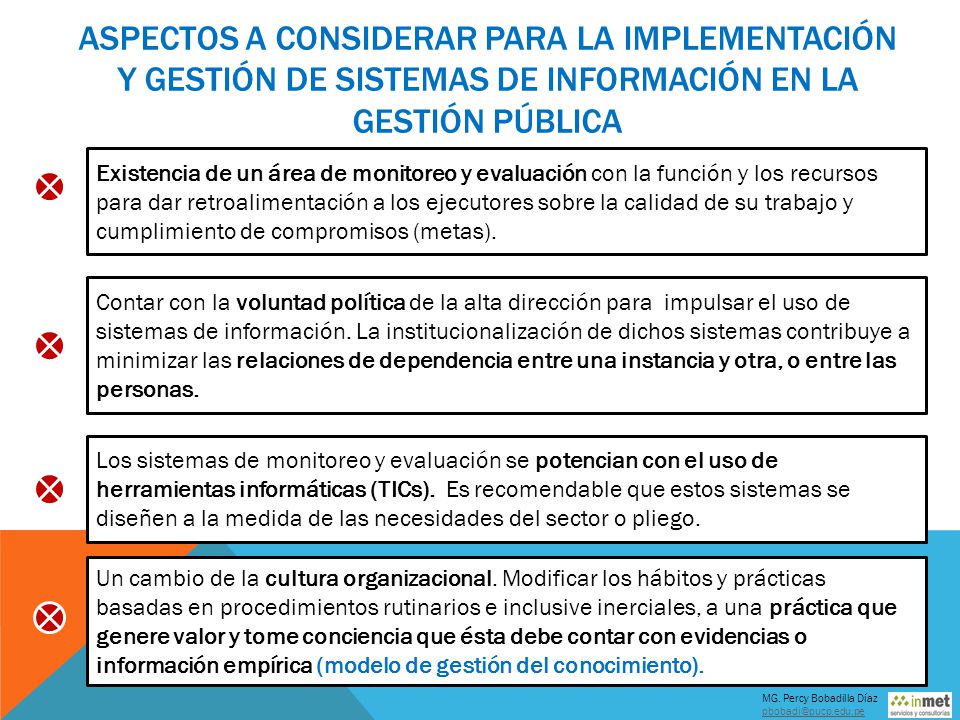 Aspectos a considerar para la implementación y gestión de sistemas de información en la gestión pública