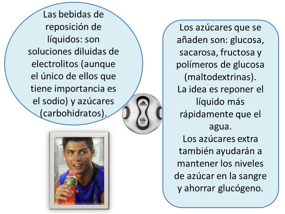 La idea es reponer el líquido más rápidamente que el agua.