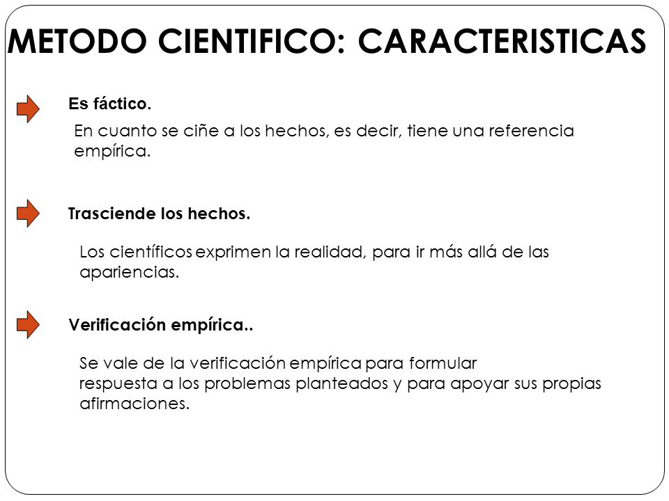 METODO CIENTIFICO: CARACTERISTICAS