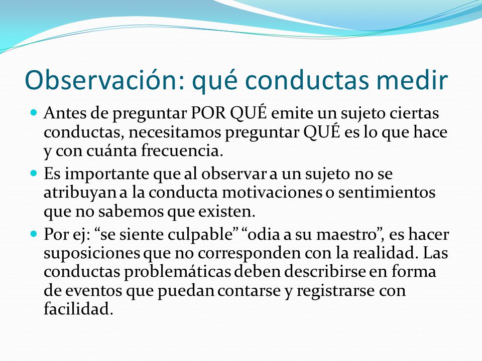 Observación: qué conductas medir