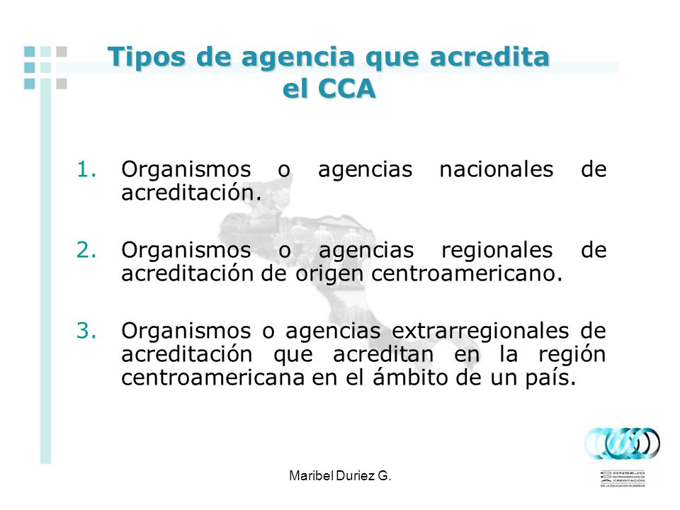 Tipos de agencia que acredita el CCA